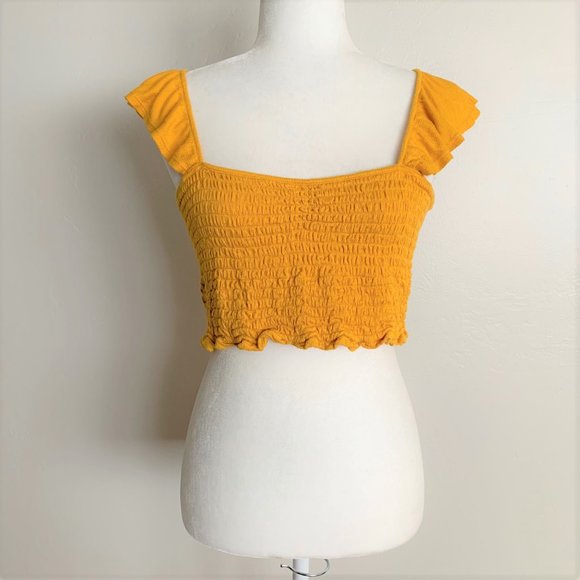 wild fable Tops - Wild Fable Mustard Yellow Stretch Crop Tube Top